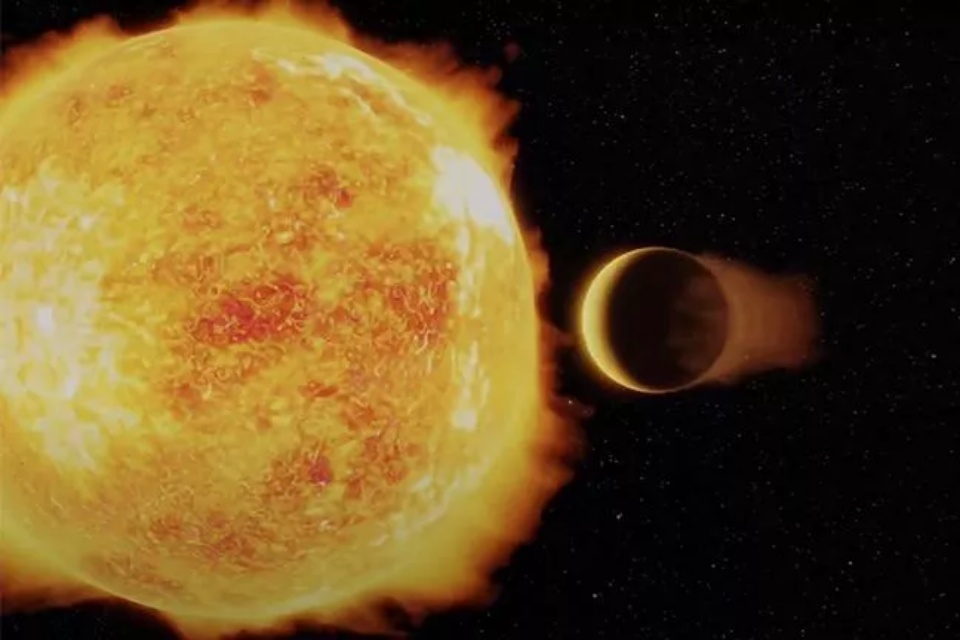 Imagem de: Cientistas descobrem exoplaneta “colado” à estrela natal