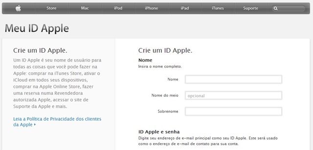 como criar uma apple
