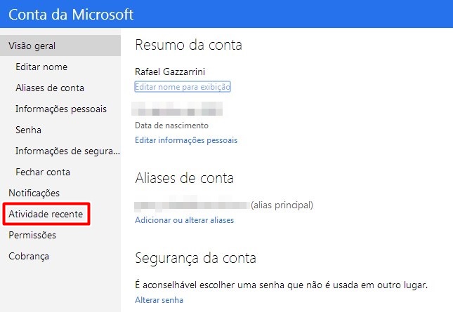 Como Monitorar Acessos à Sua Conta Da Microsoft Tecmundo 0746