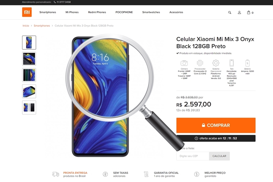Imagem de Site não autorizado finge ser loja oficial da Xiaomi no Brasil no tecmundo