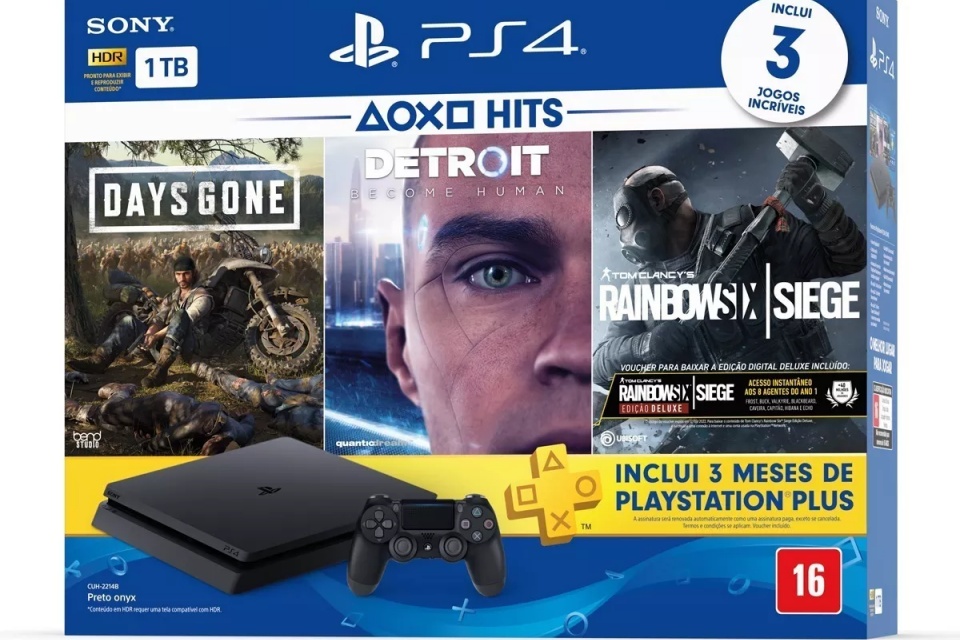 Imagem de PS4 1 TB por R$ 2.023 com Days Gone, Detroit e Rainbow Six Siege no tecmundo